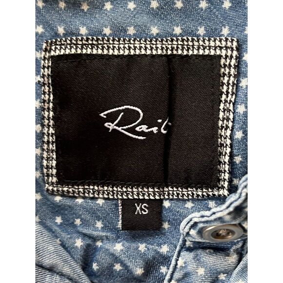 Rails Blue Star Button Up Shirt Top  Women's Size XS - Picture 4 of 10